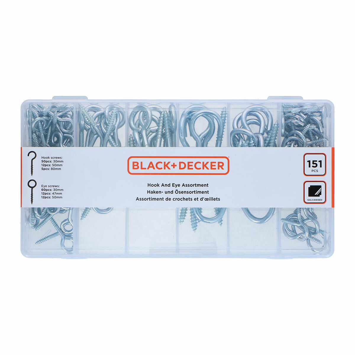 Nabor vijakov z očesom Black & Decker 151 Kosi